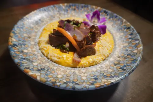 Risotto a la Huancaína con Lomo Saltado